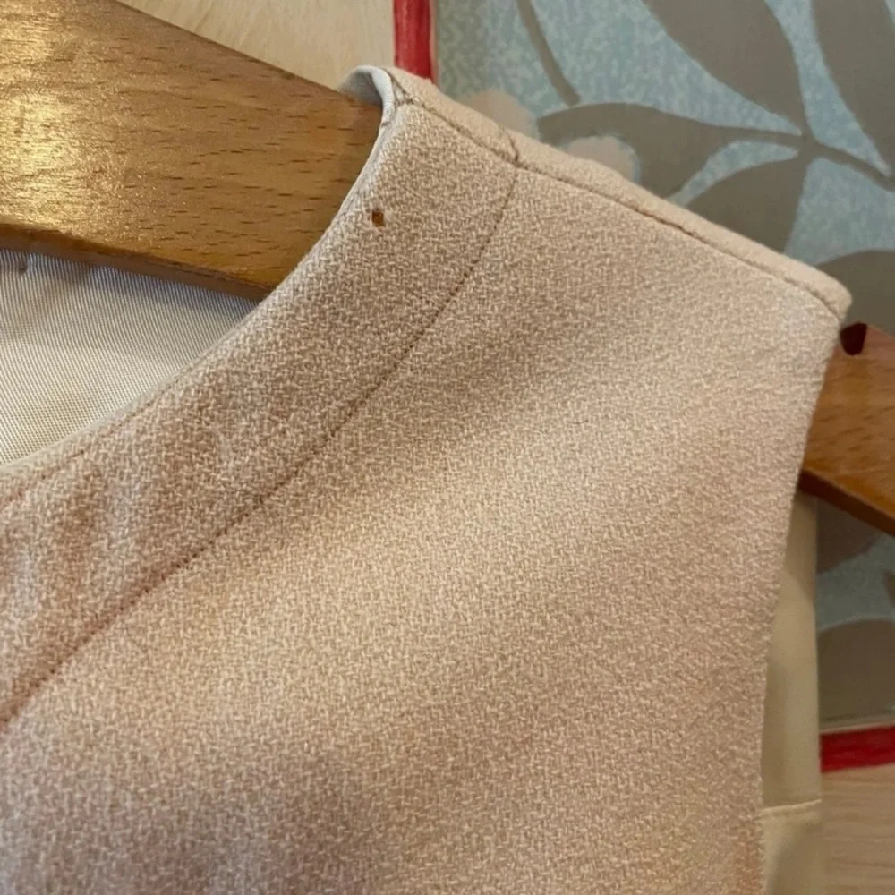 Vintage 1960s Pierre Cardin Space Age Geometric Print Beige Dress - Picture 10 of 11